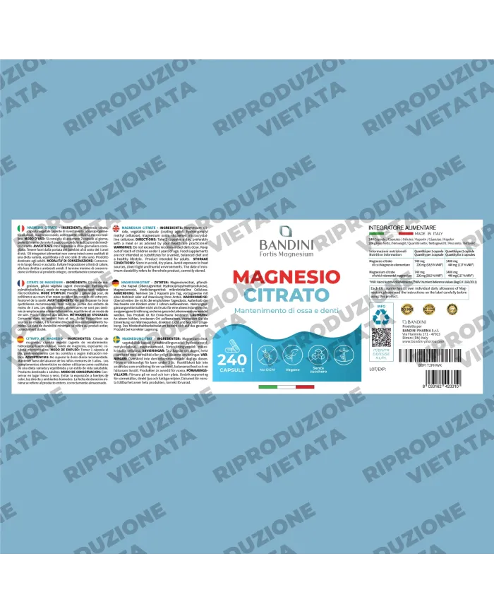 Magnesio Citrato - 240 capsule